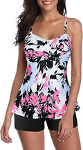 Tankini Swimsuit Two Piece Modest Tankini with Shorts - Tummy Control