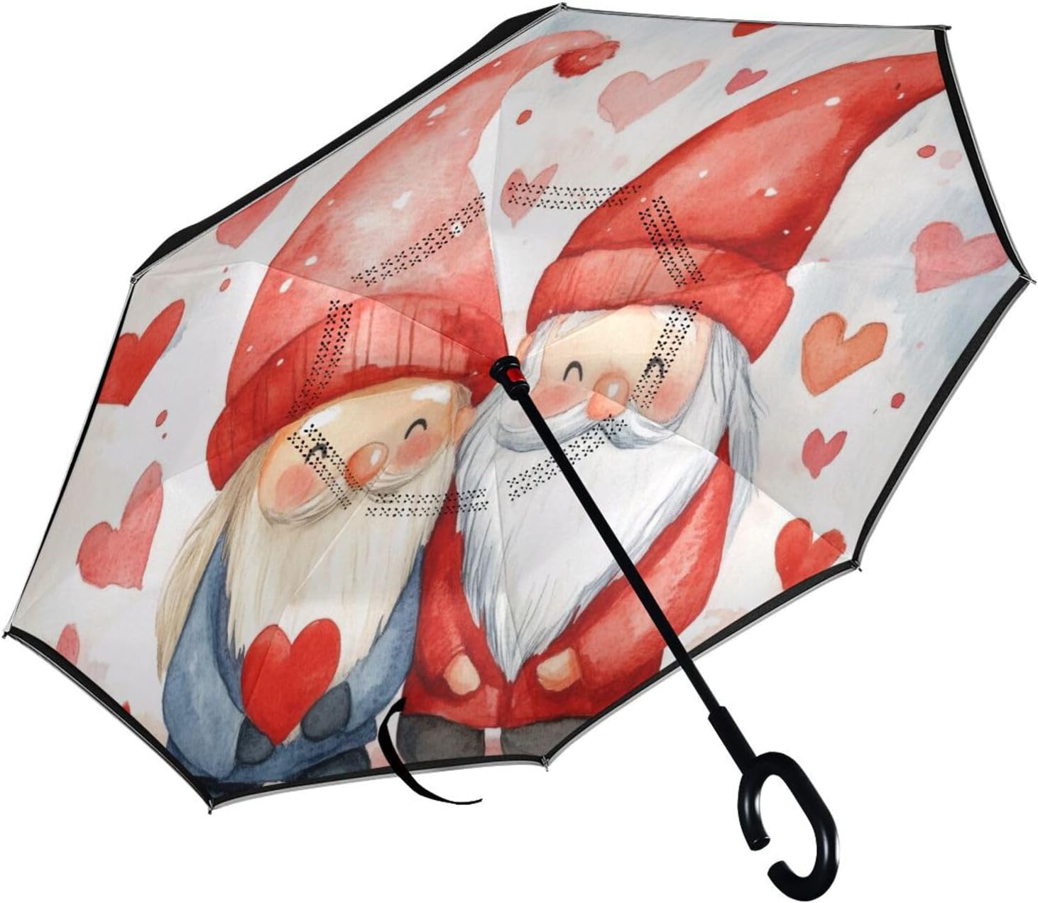 FLildon Valentines Gnomes Love Inverted Umbrella