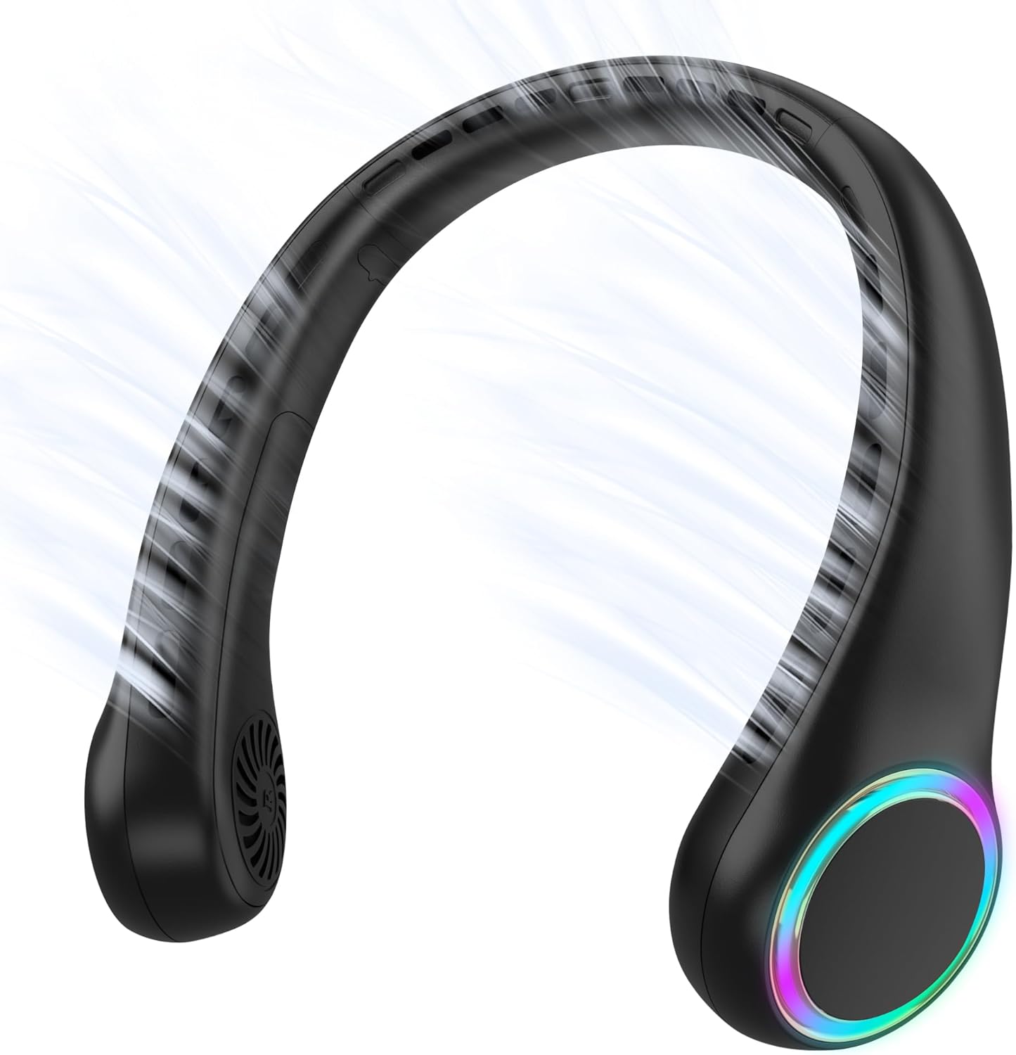 GULAKI Hands-Free Neck Fan: 17H Lifespan, 3 Speeds, 64 Cool Lights