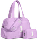 Initial Duffle Bag for Women - Personalized Weekender Travel Tote