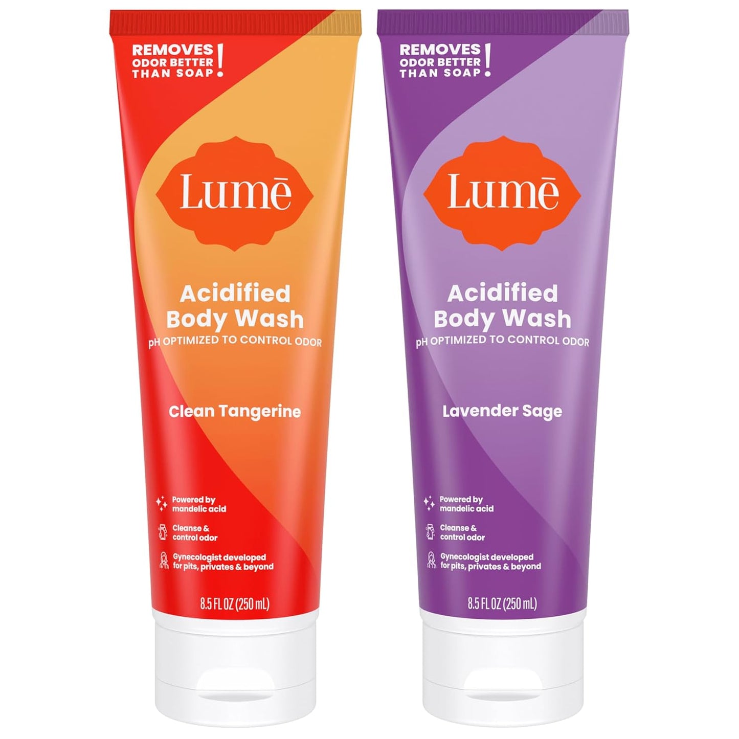 Lume Acidified Body Wash for 24 Hour Odor Control & Care