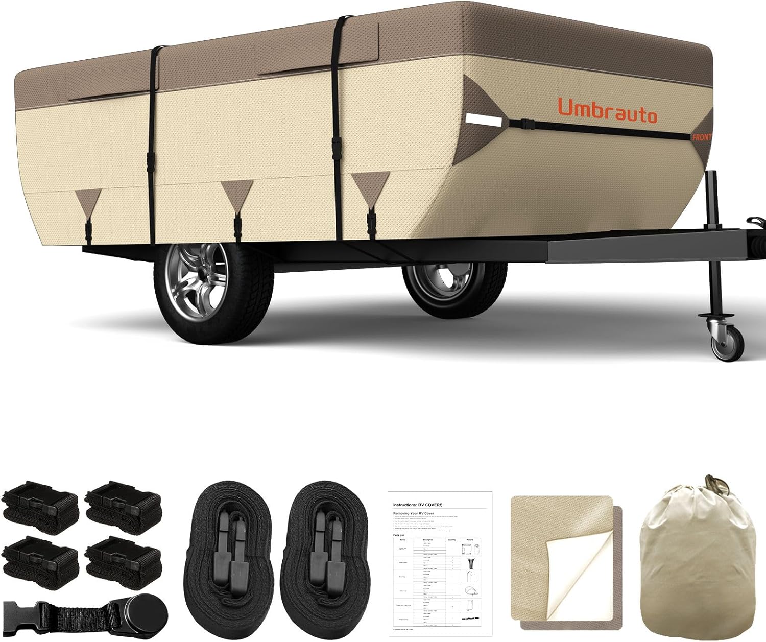 Umbrauto Pop Up Camper Cover for 16ft-18ft Folding Trailers