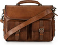 VELEZ Tan Full Grain Leather Messenger Bag for 15ft Laptop - Vintage