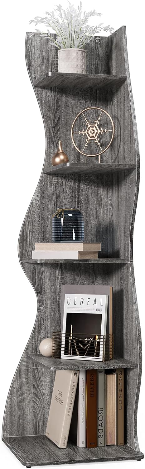 70-Inch Seaweed Shaped Corner Shelf for Stylish Small Spaces