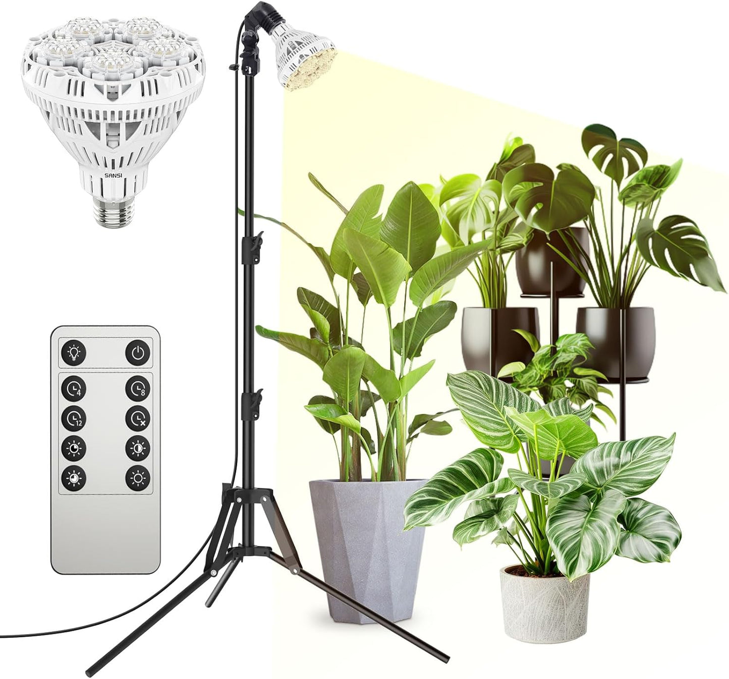 SANSI Grow Lights for Indoor Plants with Adjustable Tripod Stand