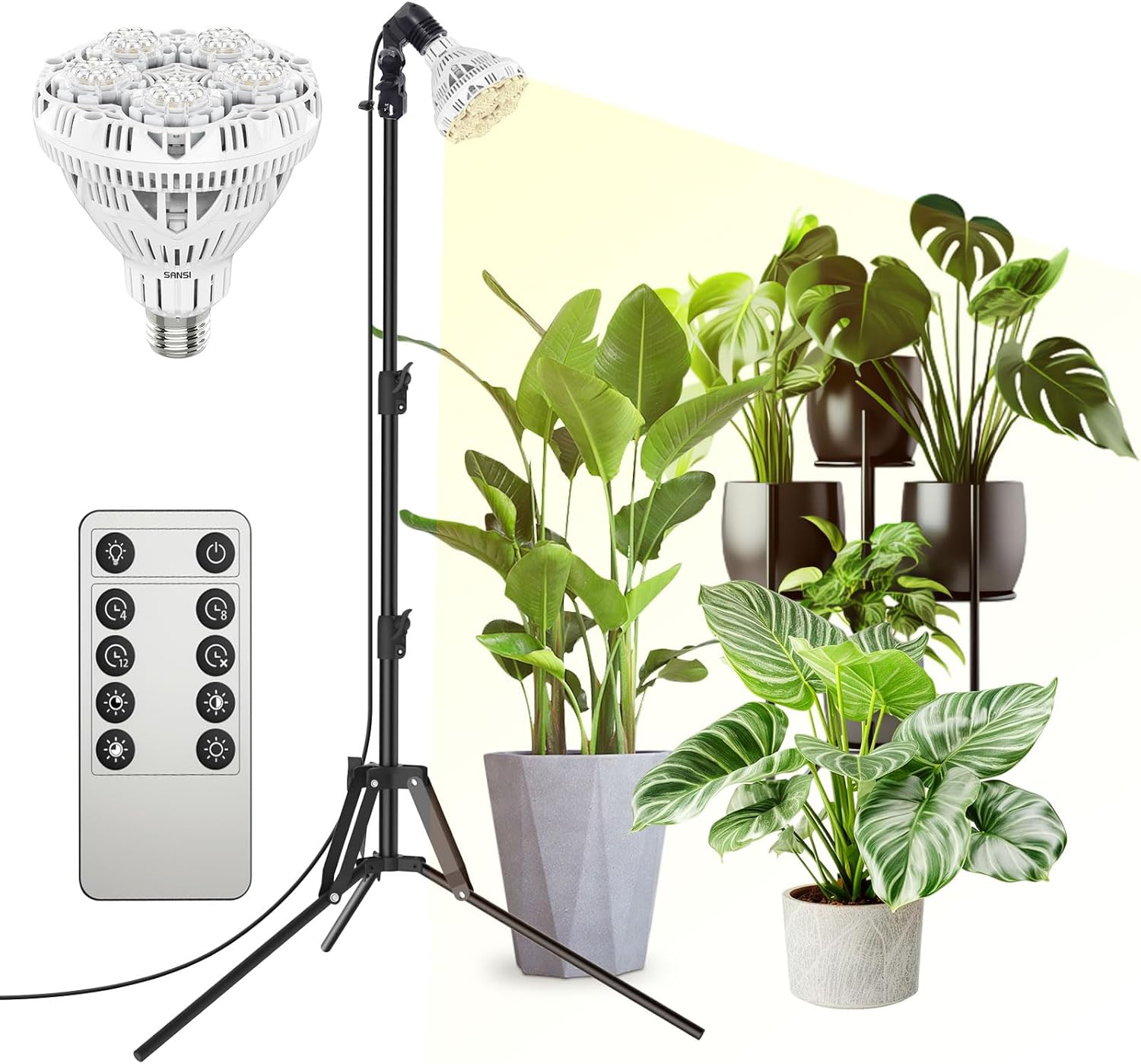 SANSI Grow Lights for Indoor Plants with Adjustable Tripod Stand