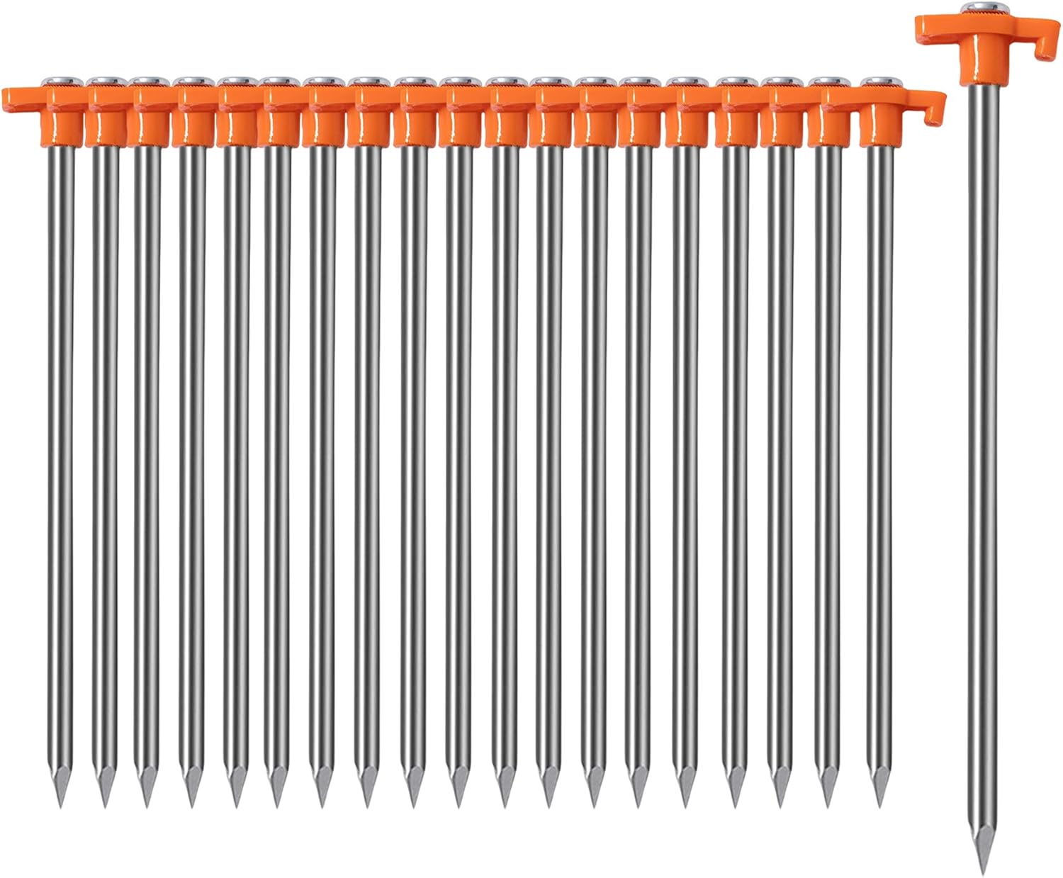 Cheardia 10 Pack Heavy Duty Tent Stakes - Non-Rust Metal for Ultimate Stability