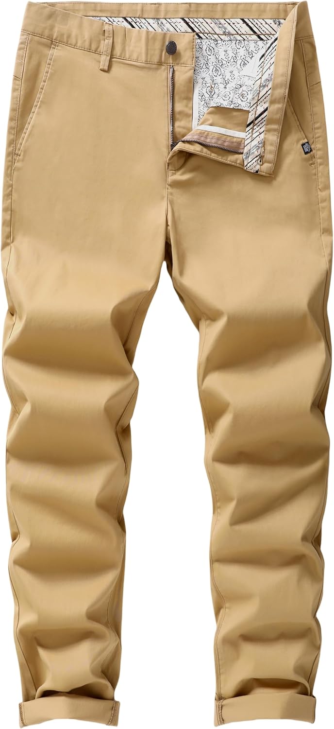 Men's Slim-Fit Stretch Cotton Chino Pants for Every Occasion