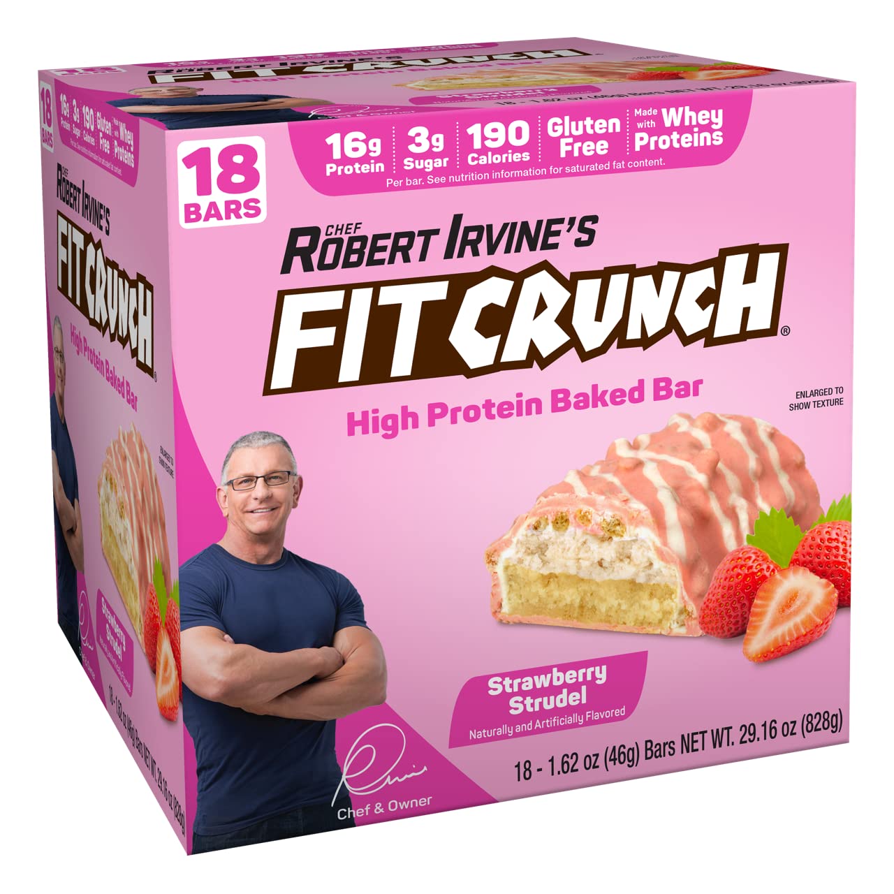 FITCRUNCH Snack Size Protein Bars with Soft Cake Core Delight