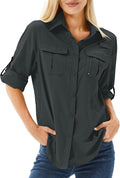 Women's UPF 50 Long Sleeve Sun Protection Shirt - Lightweight Outdoor