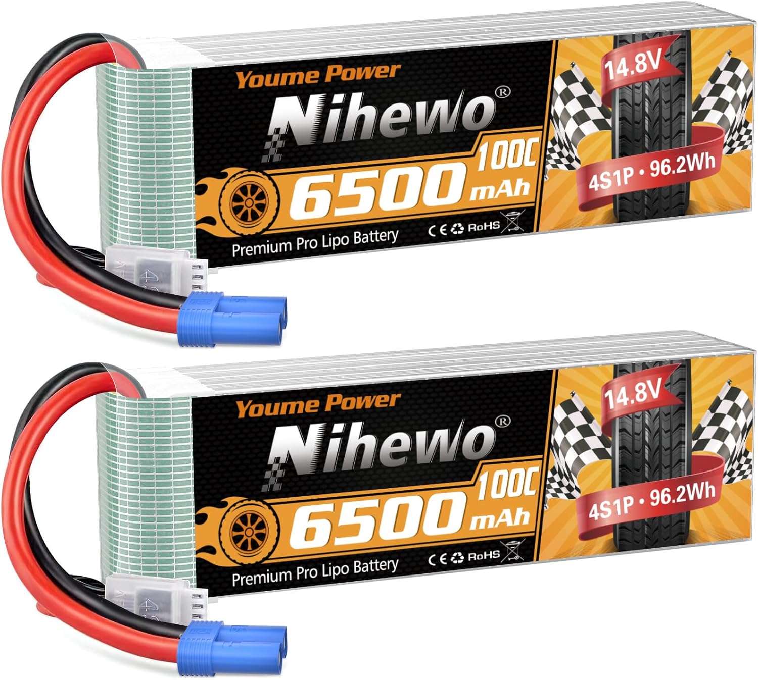 4S Lipo Battery 14.8V 6500mAh for RC Cars and Drones