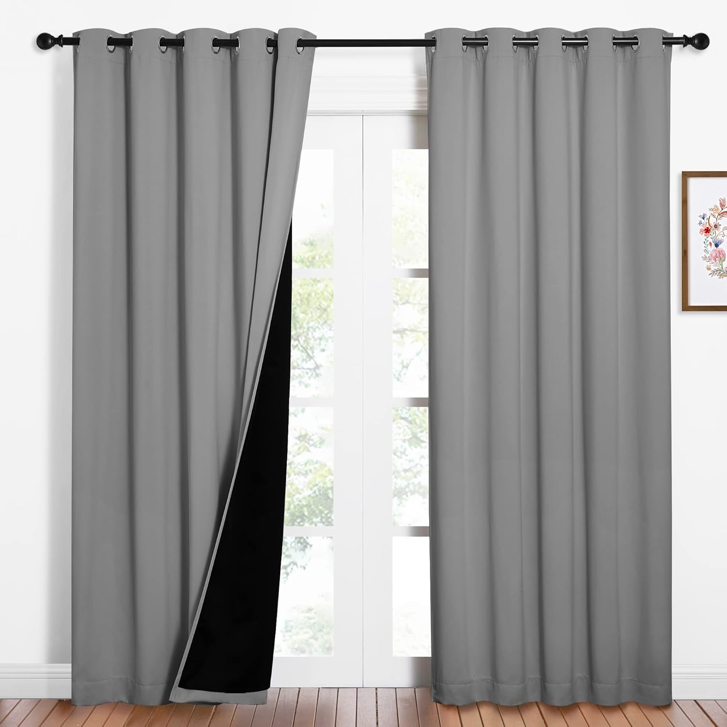 NICETOWN Silver Grey Full Shade Curtain Panels for Your Home