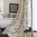 Boho Floral Curtains 96 in Light Filtering Rod Pocket Panels - Grey