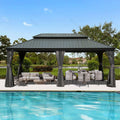 Domi 12 ft x 20 ft Hardtop Gazebo - Durable Double Roof Shelter