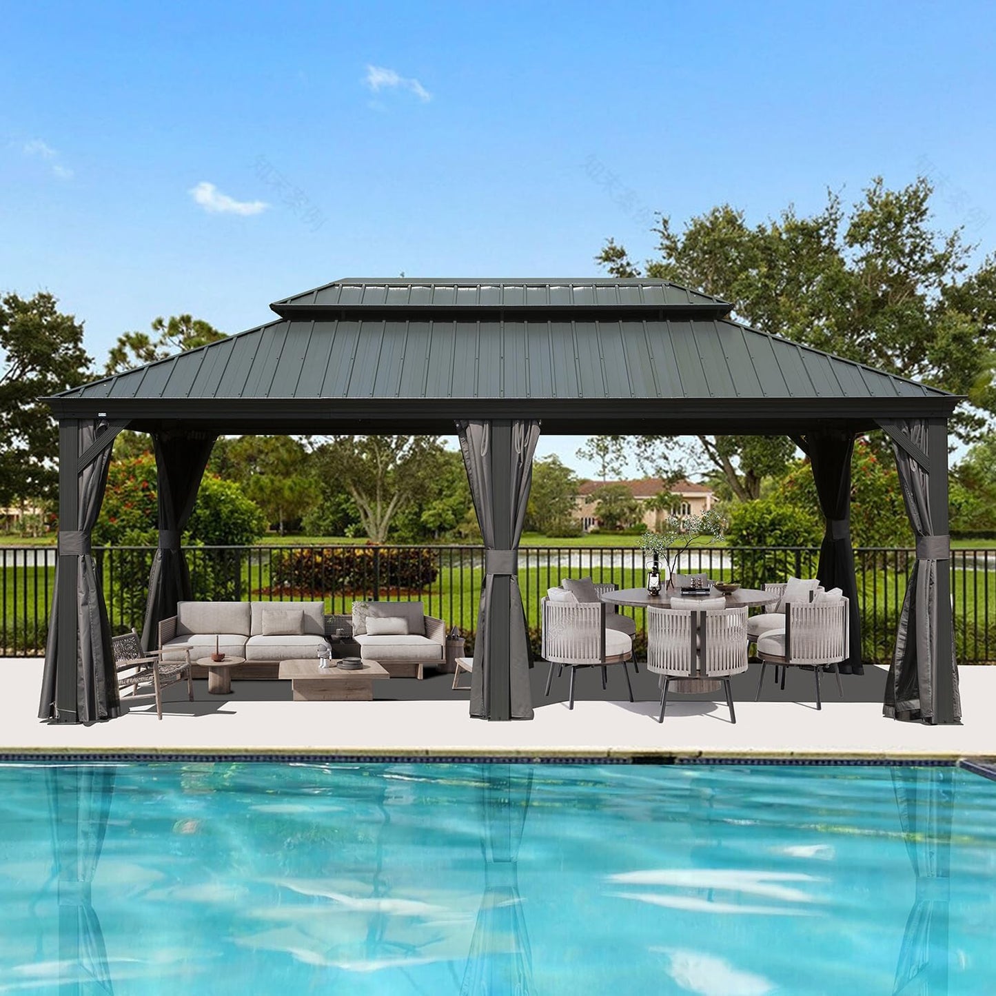 Domi 12ft X 20ft Hardtop Gazebo for Ultimate Outdoor Comfort