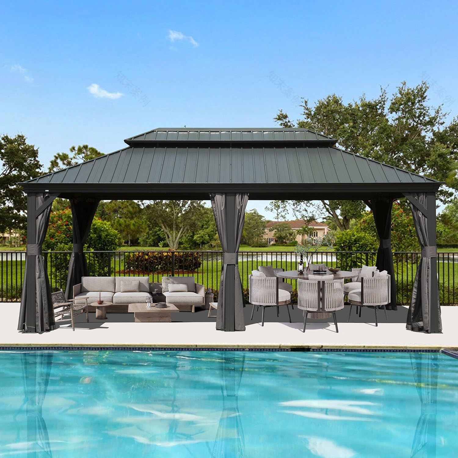 Domi 12ft X 20ft Hardtop Gazebo for Ultimate Outdoor Comfort