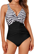 Tummy Control Swimsuit for Women Slimming One Piece Ruched Retro