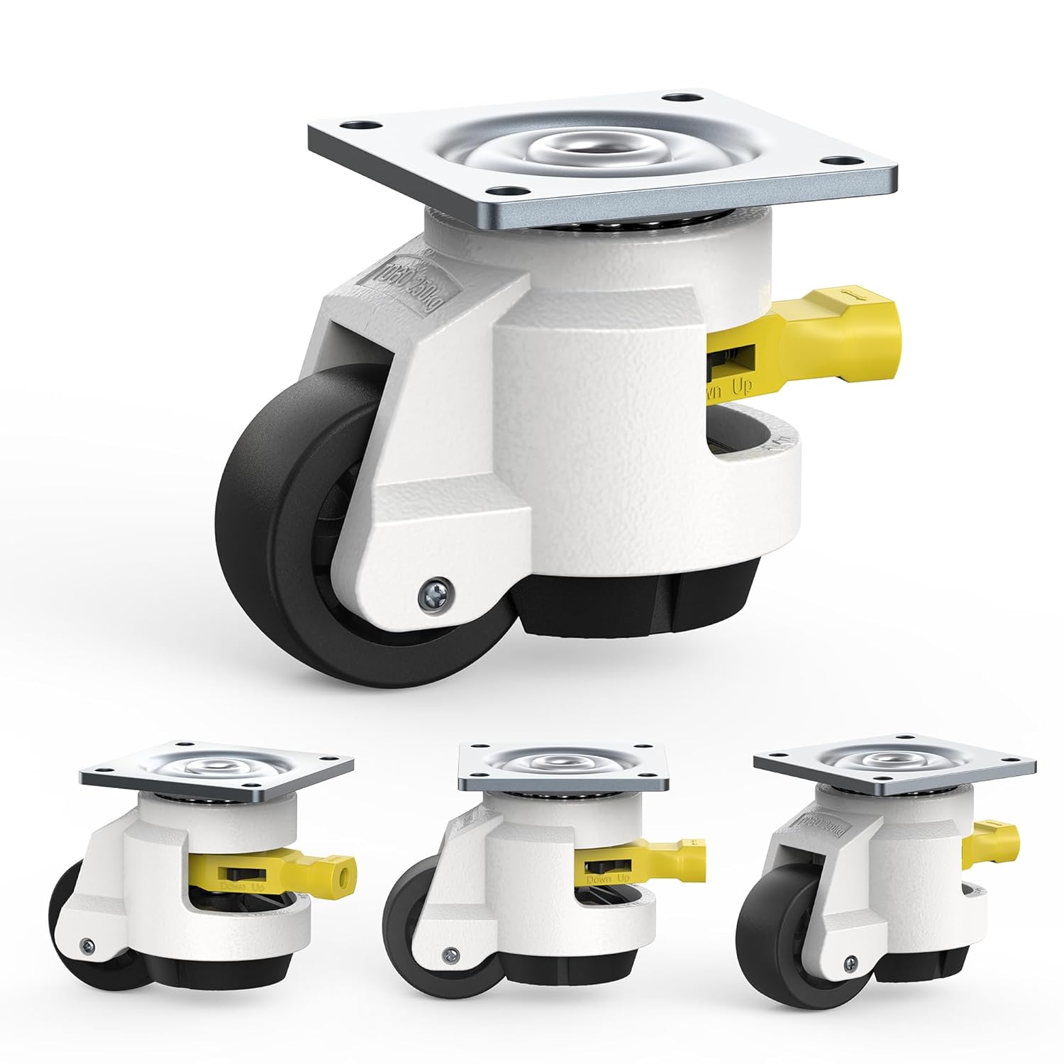 HOLKIE Leveling Casters with Ratchet Handle for Heavy Duty Use