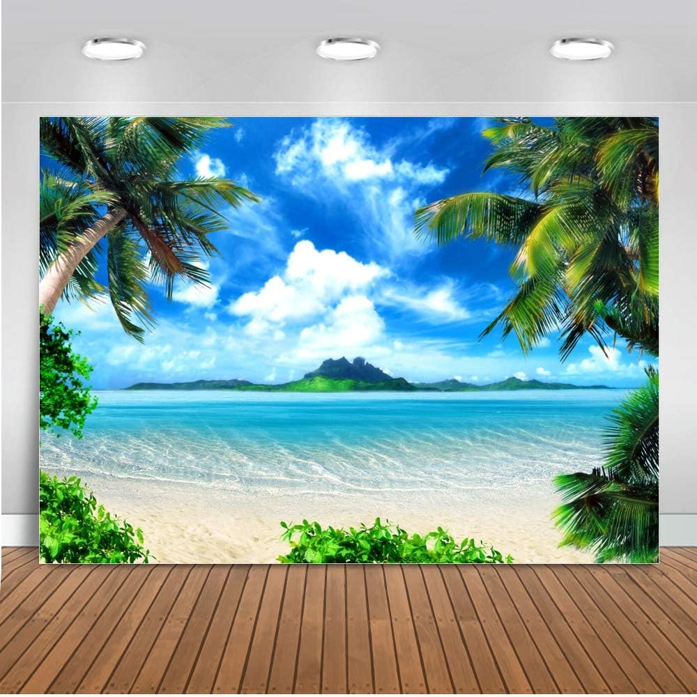 10x8ft Hawaii Beach Backdrop for Tropical Luau Party Decor