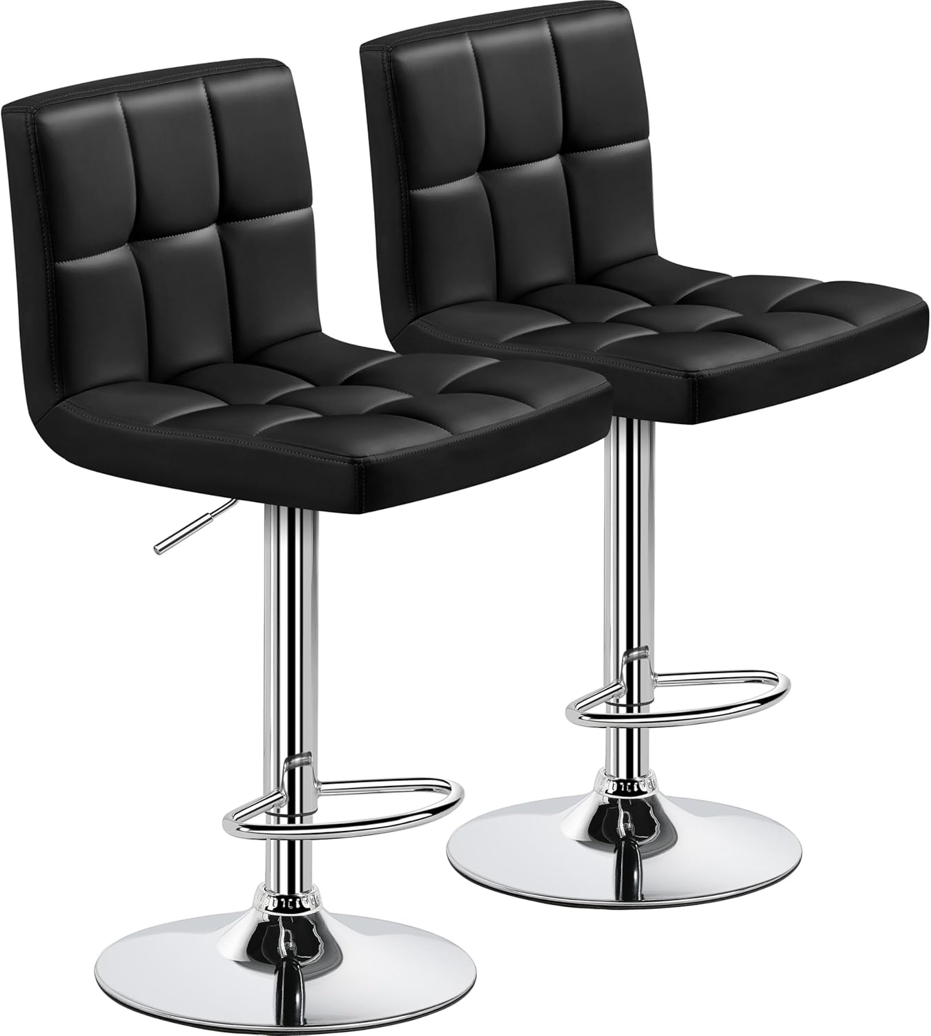 Yaheetech Adjustable PU Leather Swivel Bar Stools Set of 2