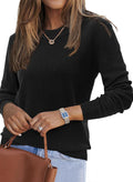 Womens Wool Blend Classic Crew Neck Sweater - Lightweight Fall Layer