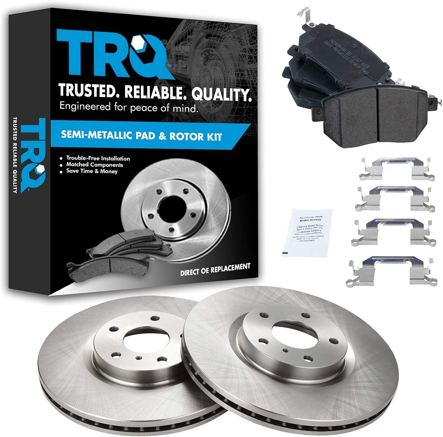 TRQ Front Brake Pad & Rotor Kit for INFINITI FX35 FX45 & More
