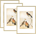8x12 Picture Frame Set of 3 Brass Aluminum Metal Photo Frames