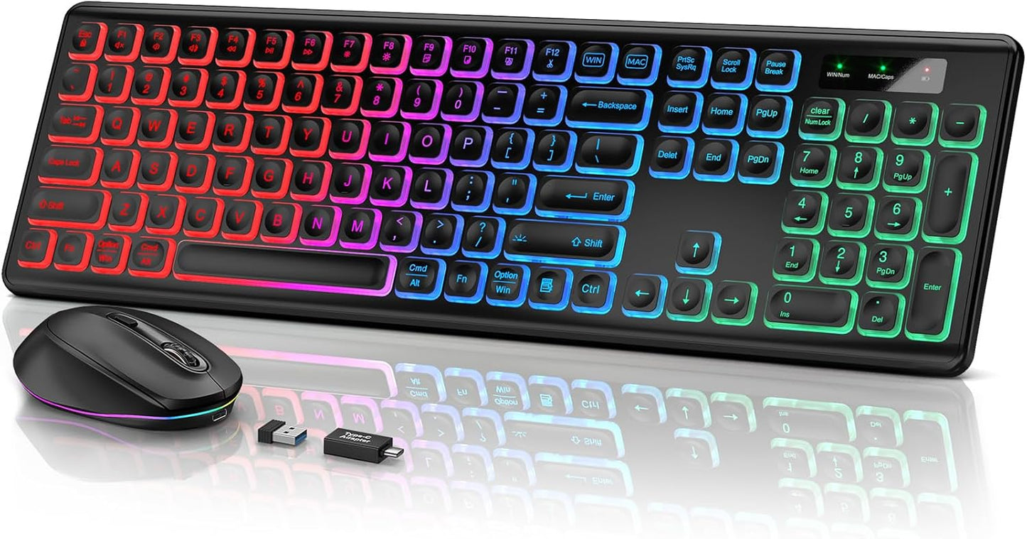 SABLUTE Backlit Wireless Keyboard & Mouse Combo
