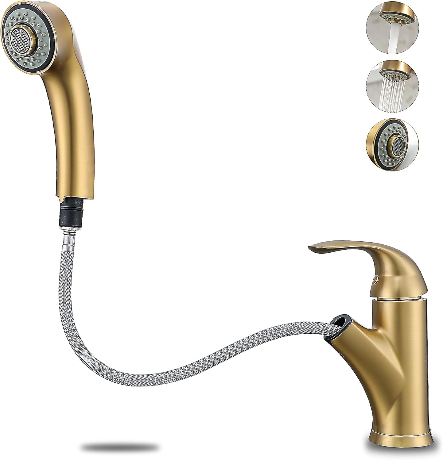 Gold Kitchen Faucet with Pull Out Sprayer for Easy Use