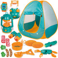 Pop Up Play Tent with Camping Gear Set - Portable Kids Adventure