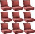 Outdoor Cushion Set 24x24x6 in Patio Cushions - 9-Pack Red