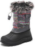 Boys Girls Snow Boots - Warm, Water-Resistant Mid Calf Winter Boots