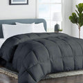 Oversized Queen Dark Grey Comforter 98x98 - All-Season Quilted Insert