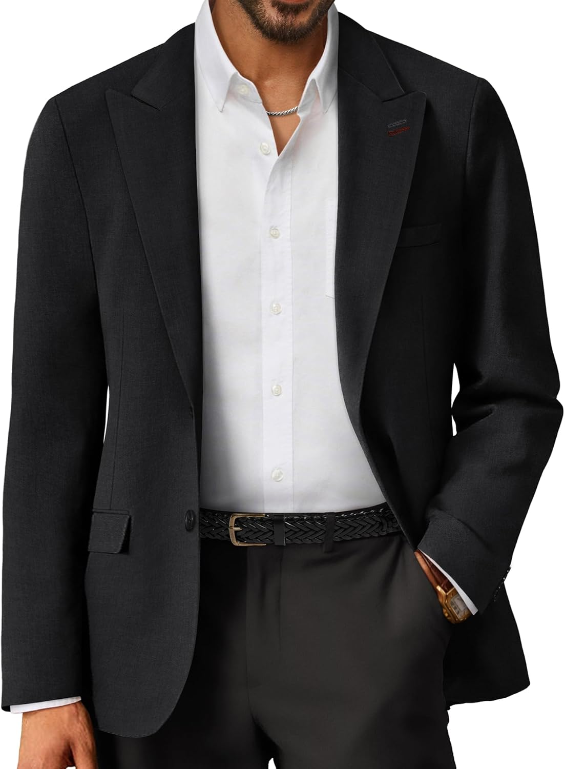 Stylish Lightweight Men's Blazer with Notched Lapel Design