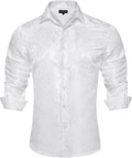 Silk Paisley Dress Shirt for Men - Elegant Jacquard Button Down