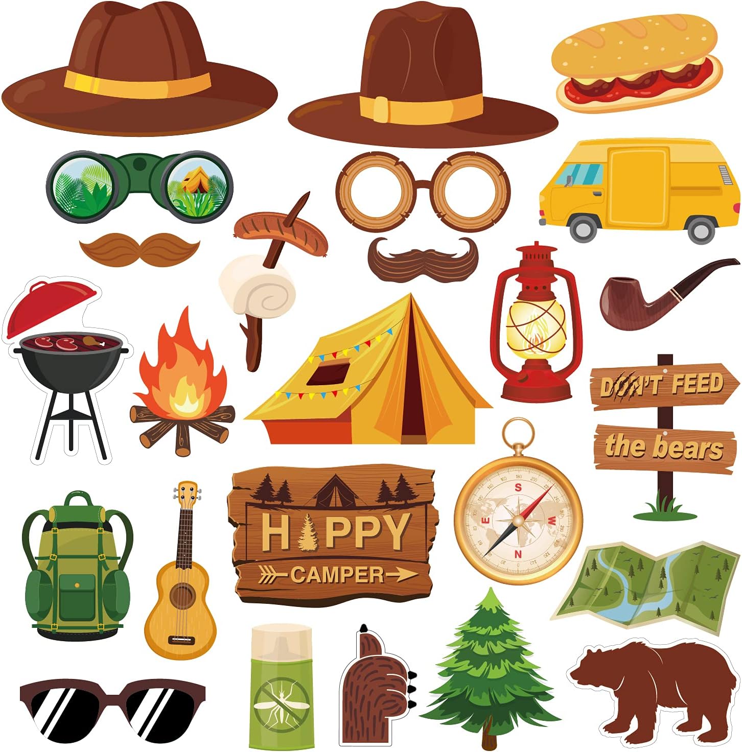 Camping Adventure Photo Props Set for Wild Celebrations