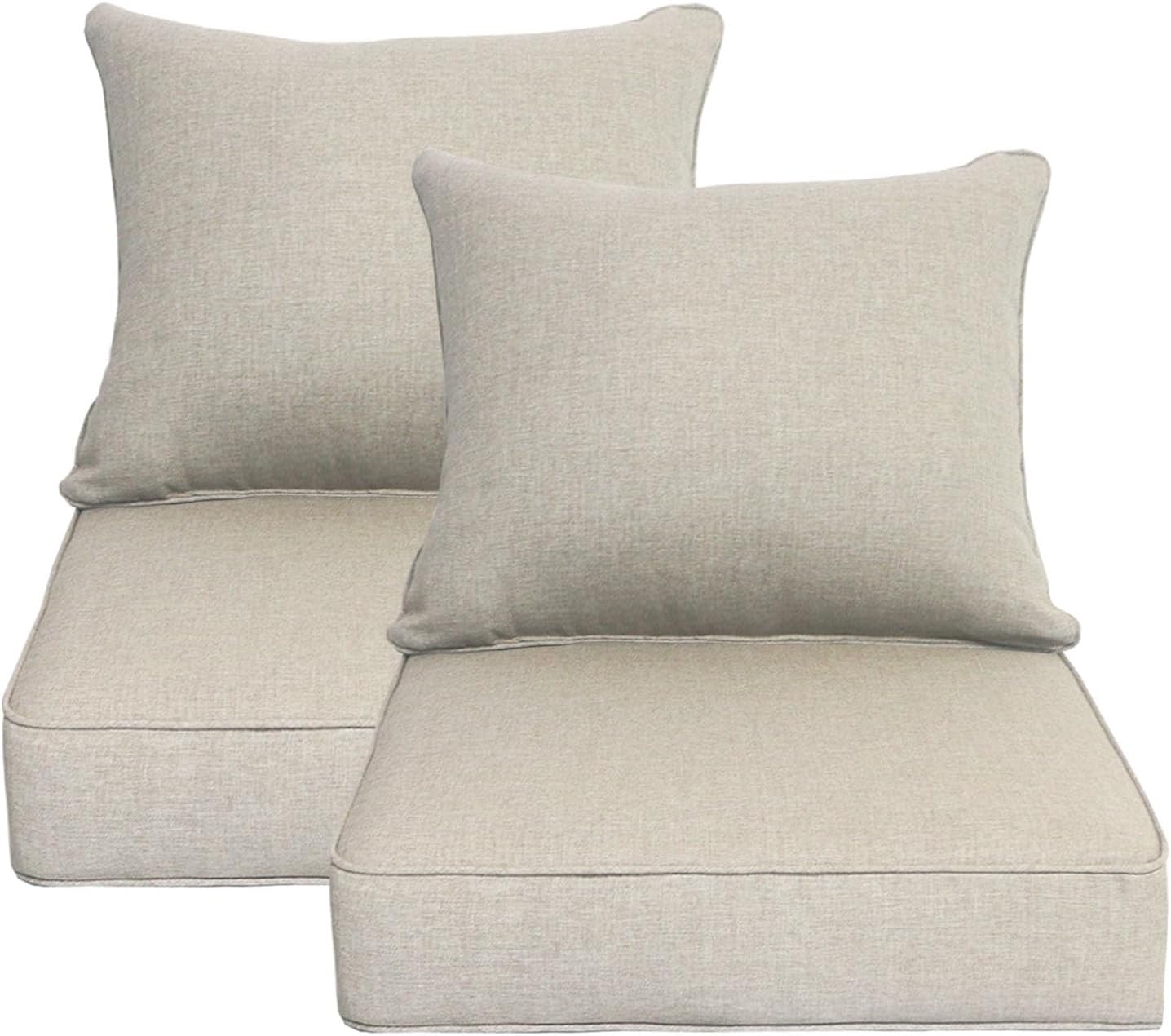 Outdoor 24x24 Inch Deep Seat Patio Cushion Set for Comfort