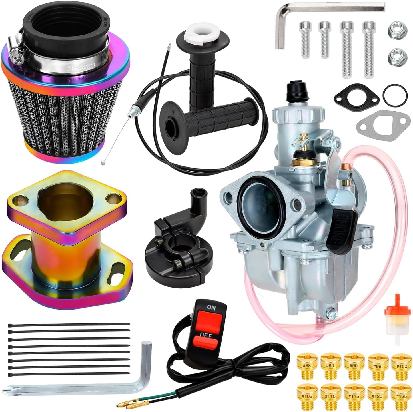 VM22 Carburetor and Mini Bike Throttle Assembly Kit for Engines