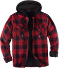 Men's Sherpa Lined Hooded Plaid Shirt Jacket - Warm Flannel