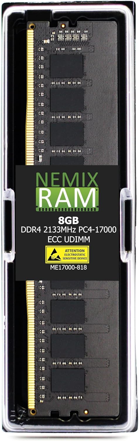 NEMIX RAM 8GB DDR4 2133MHZ PC4-17000 ECC UDIMM Memory Upgrade