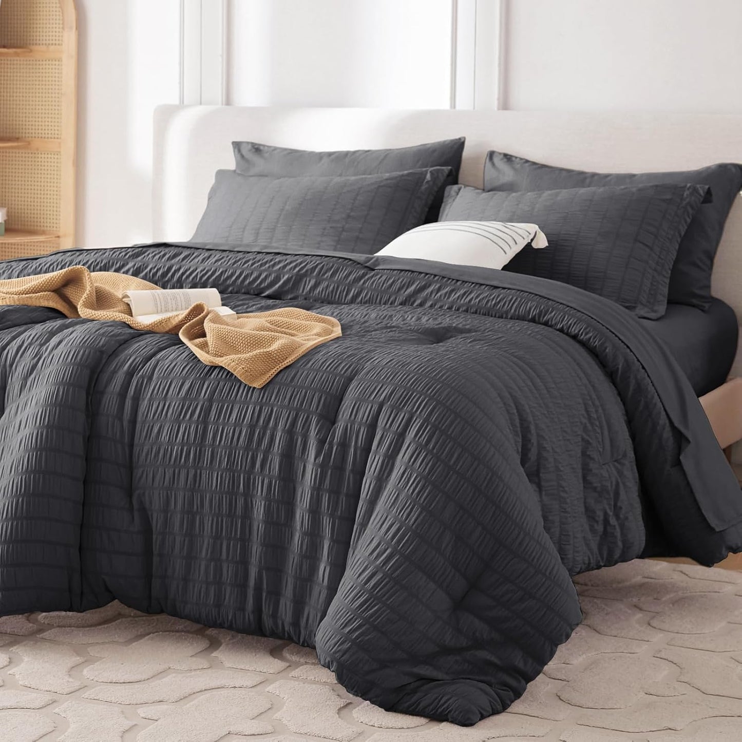MUXHOMO 5 Pieces Twin Comforter Set for Year-Round Luxury