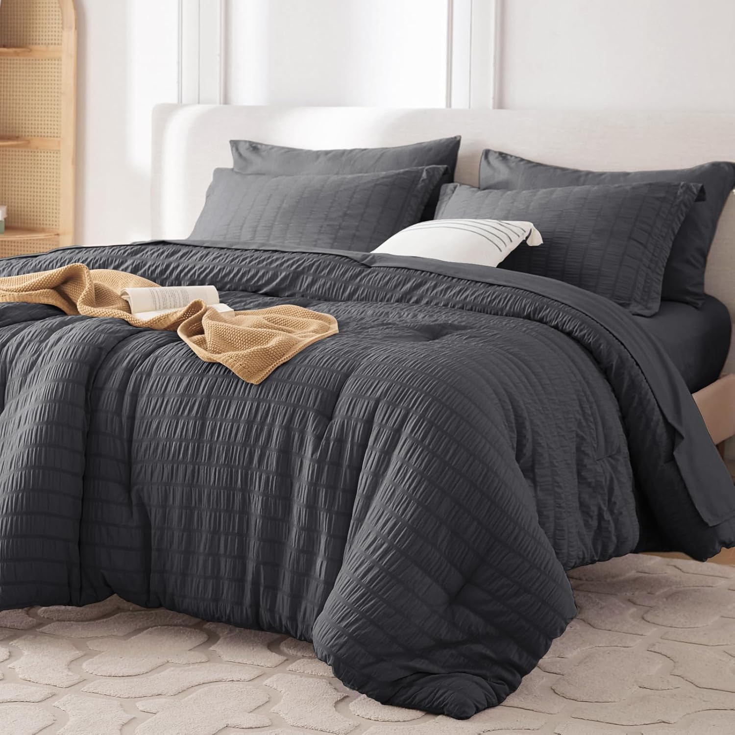 MUXHOMO 5 Pieces Twin Comforter Set for Year-Round Luxury