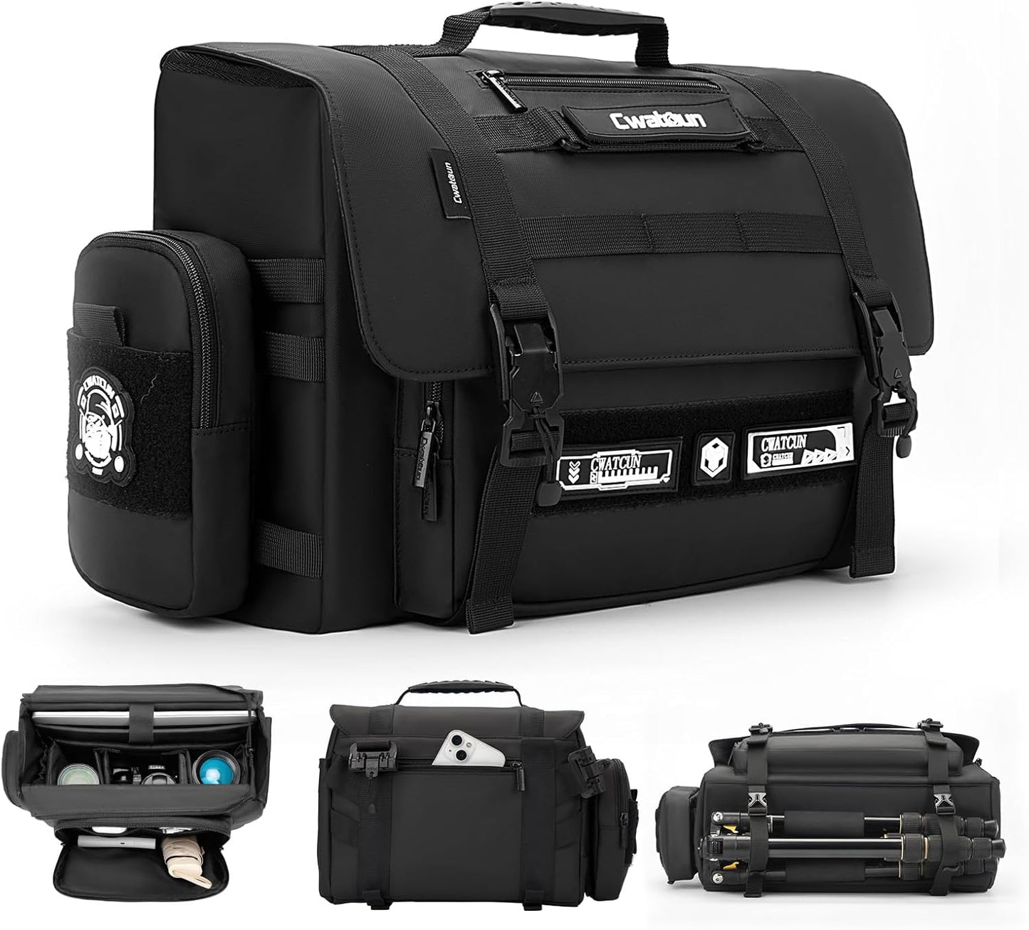 Cwatcun Waterproof Multifunction Camera Sling Bag for Travel