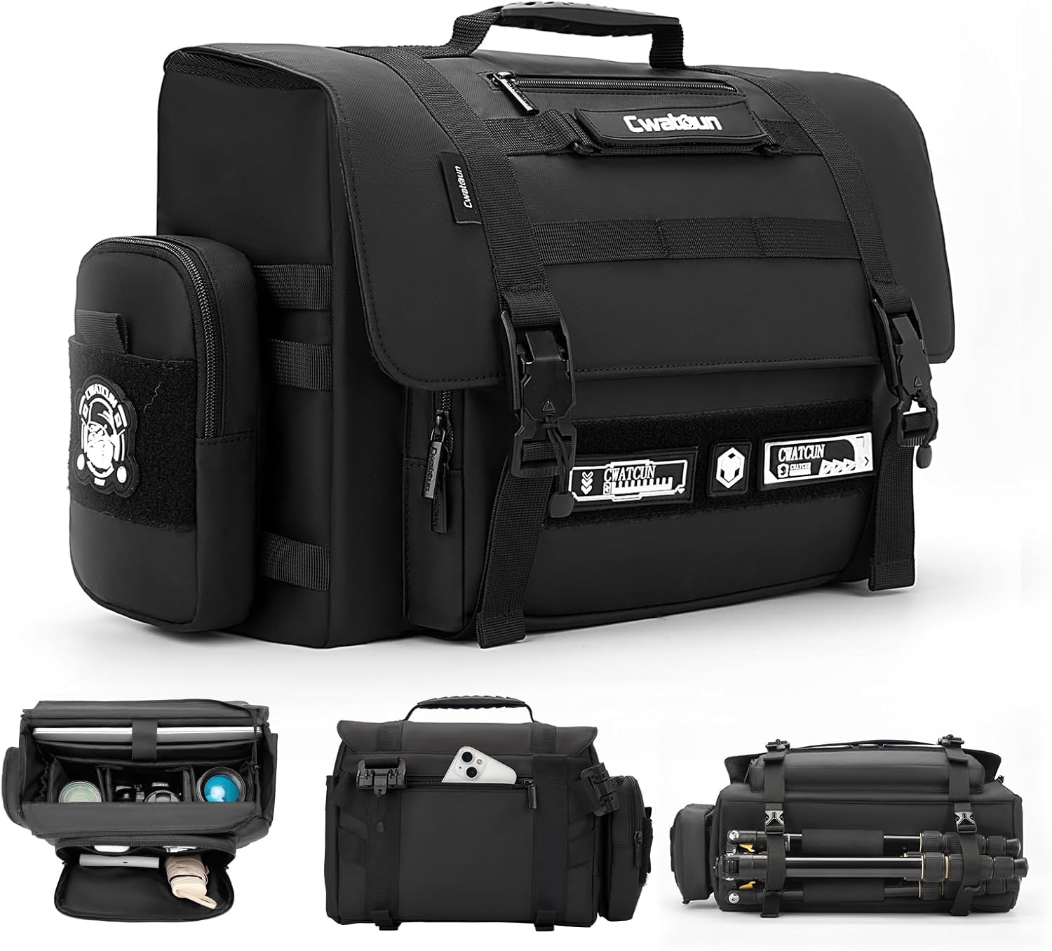 Cwatcun Waterproof Multifunction Camera Sling Bag for Travel