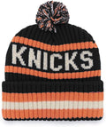 47 NBA New York Knicks Primary Logo Bering Knit Cuffed Pom Beanie