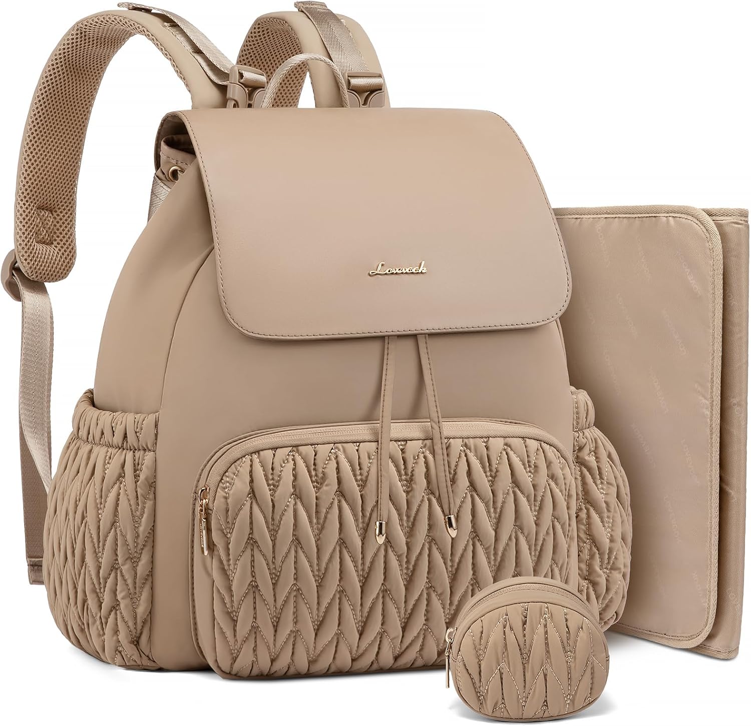 LOVEVOOK Stylish Water-Resistant Diaper Bag Backpack for Moms