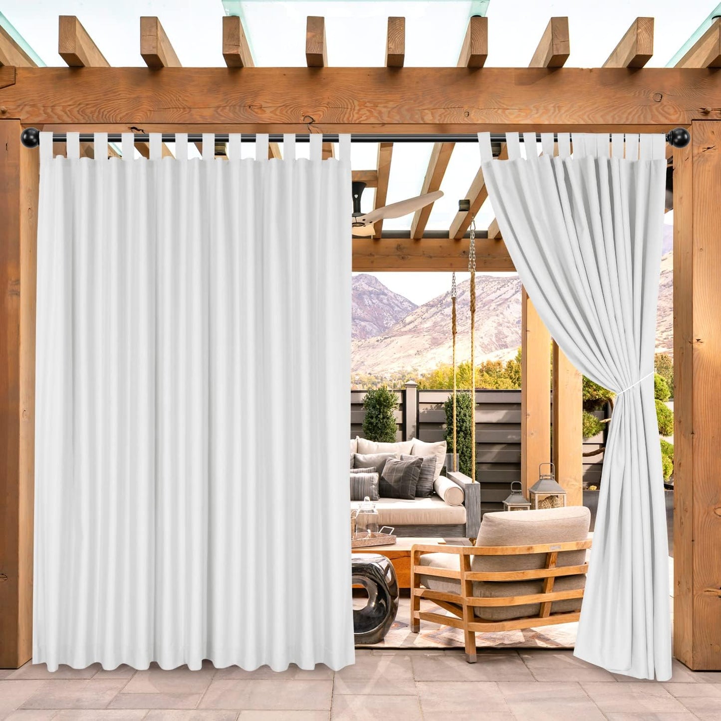 BONZER Outdoor Waterproof Curtains for Patio and Porch Use