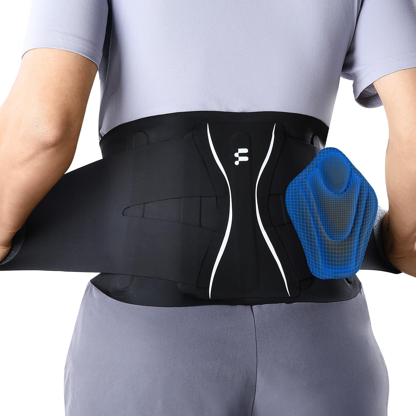 Ultra Thin Back Brace for Lower Back Pain Relief and Support