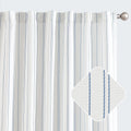 Blue and White Striped Curtains 84 in Length - Light Filtering