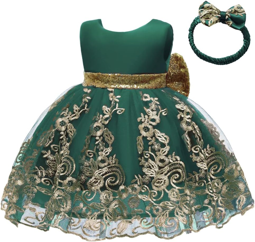 CMMCHAAH Baby Girls Pageant Lace Embroidery Dresses for Toddlers